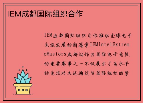 IEM成都国际组织合作